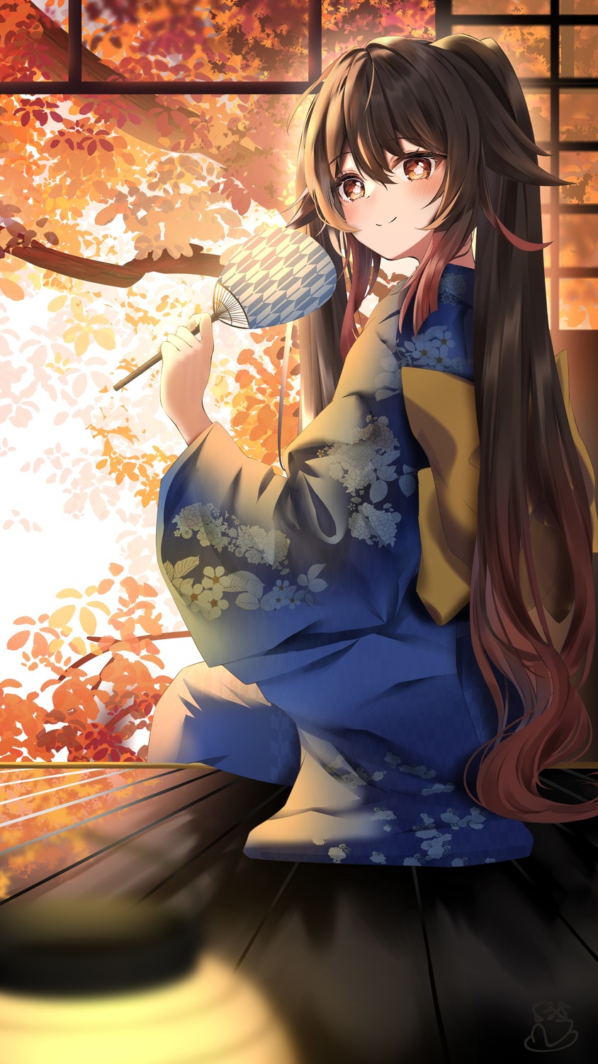 genshin_impact, hu_tao, kimono, komiya_latte