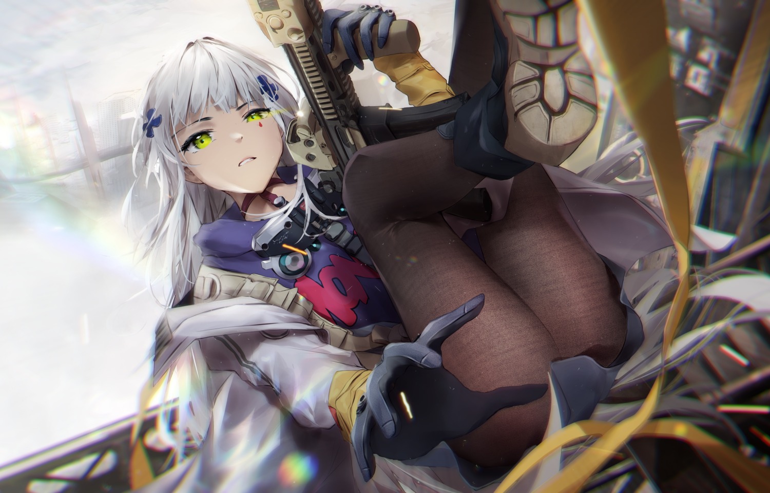 girls_frontline, girls_frontline_neural_cloud, gun, hk416_(girls_frontline), kagi_(dicedkey), pantyhose