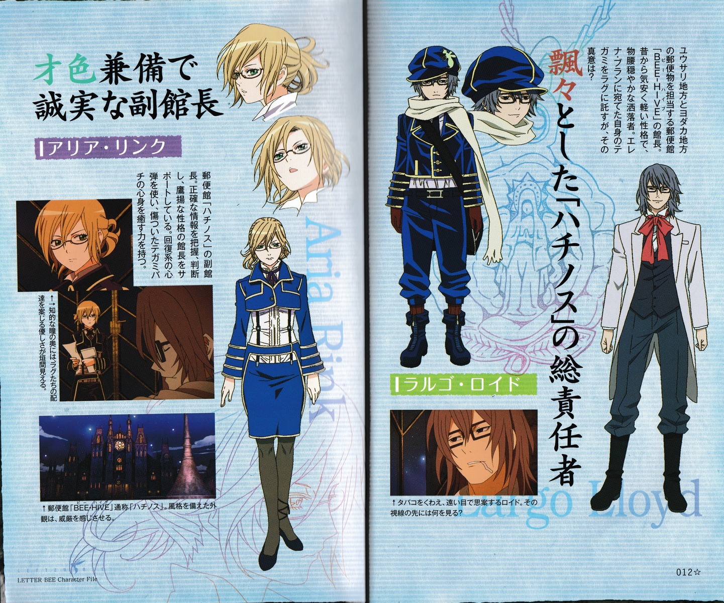 aria_link, character_design, crease, largo_lyoid, megane, shiba_minako, tegami_bachi, uniform