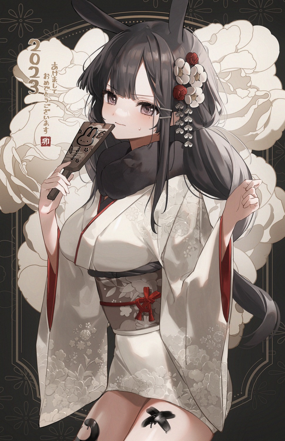 animal_ears, bunny_ears, guma_(teddybear_oxo), kimono