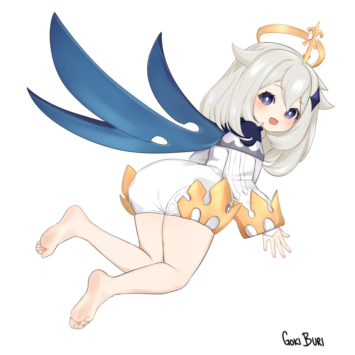 ass, feet, genshin_impact, goki_buri, paimon