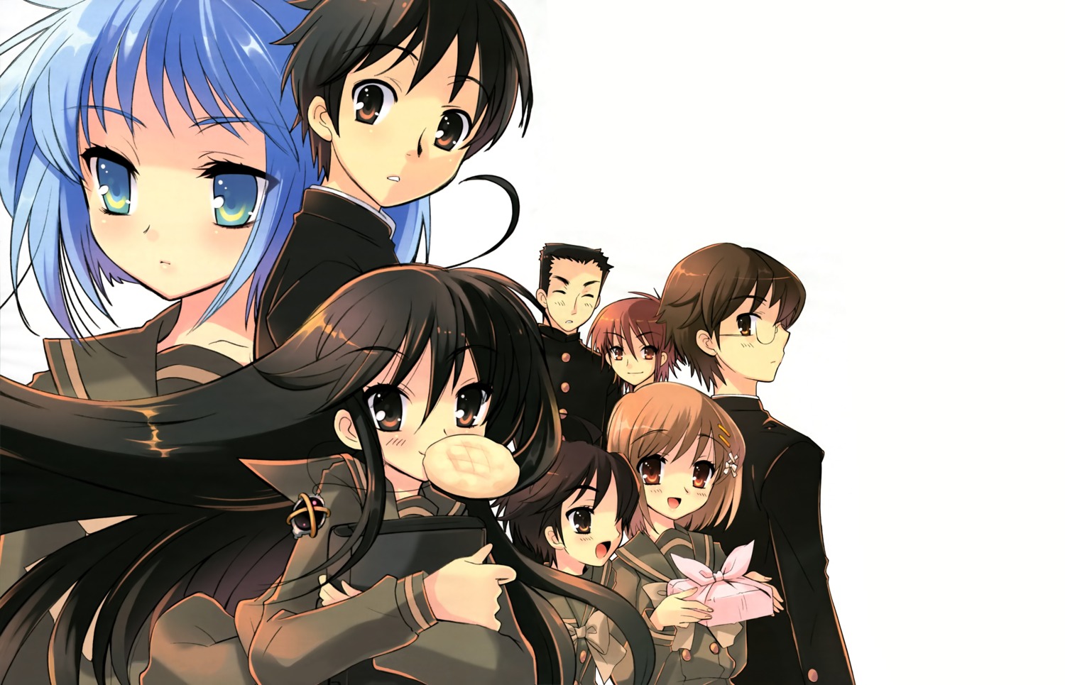 ike_hayato, ito_noizi, konoe_fumina, ogata_matake, sakai_yuuji, satou_keisaku, seifuku, shakugan_no_shana