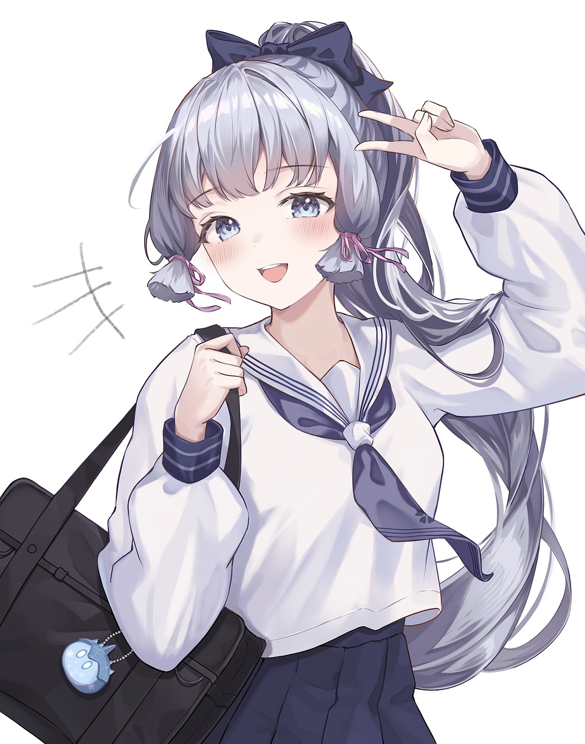 genshin_impact, kamisato_ayaka, seifuku, soybean_(hisoybean)