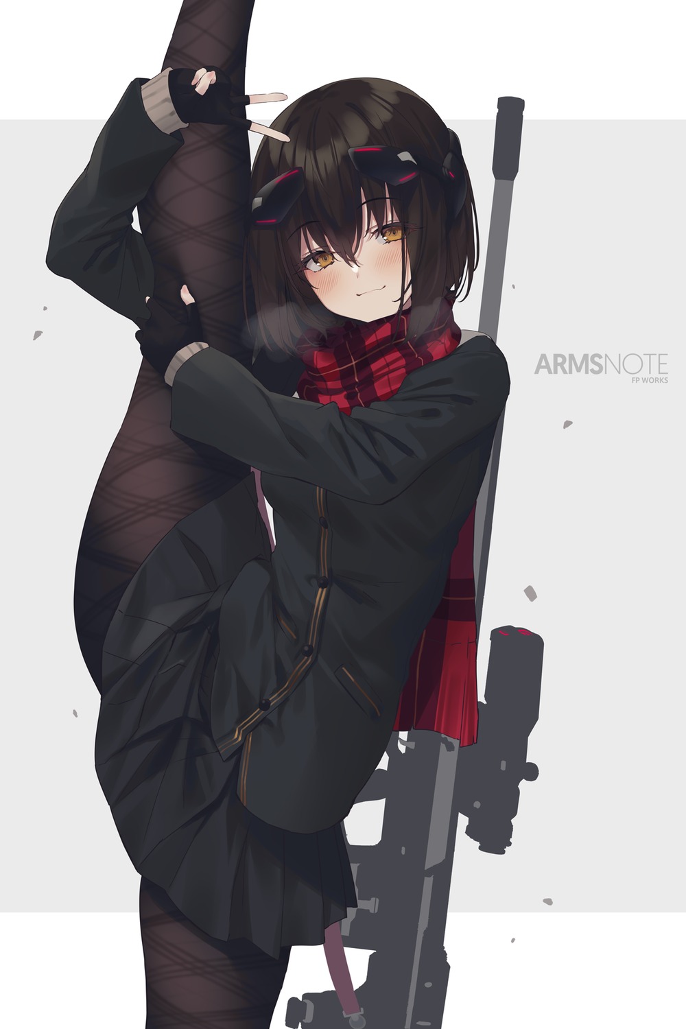 fukai_ryosuke, gun, pantyhose, seifuku, sweater