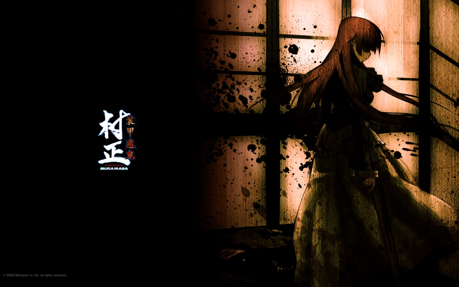 blood, dress, full_metal_daemon_muramasa, namaniku_atk, nitroplus, ootori_kanae, wallpaper
