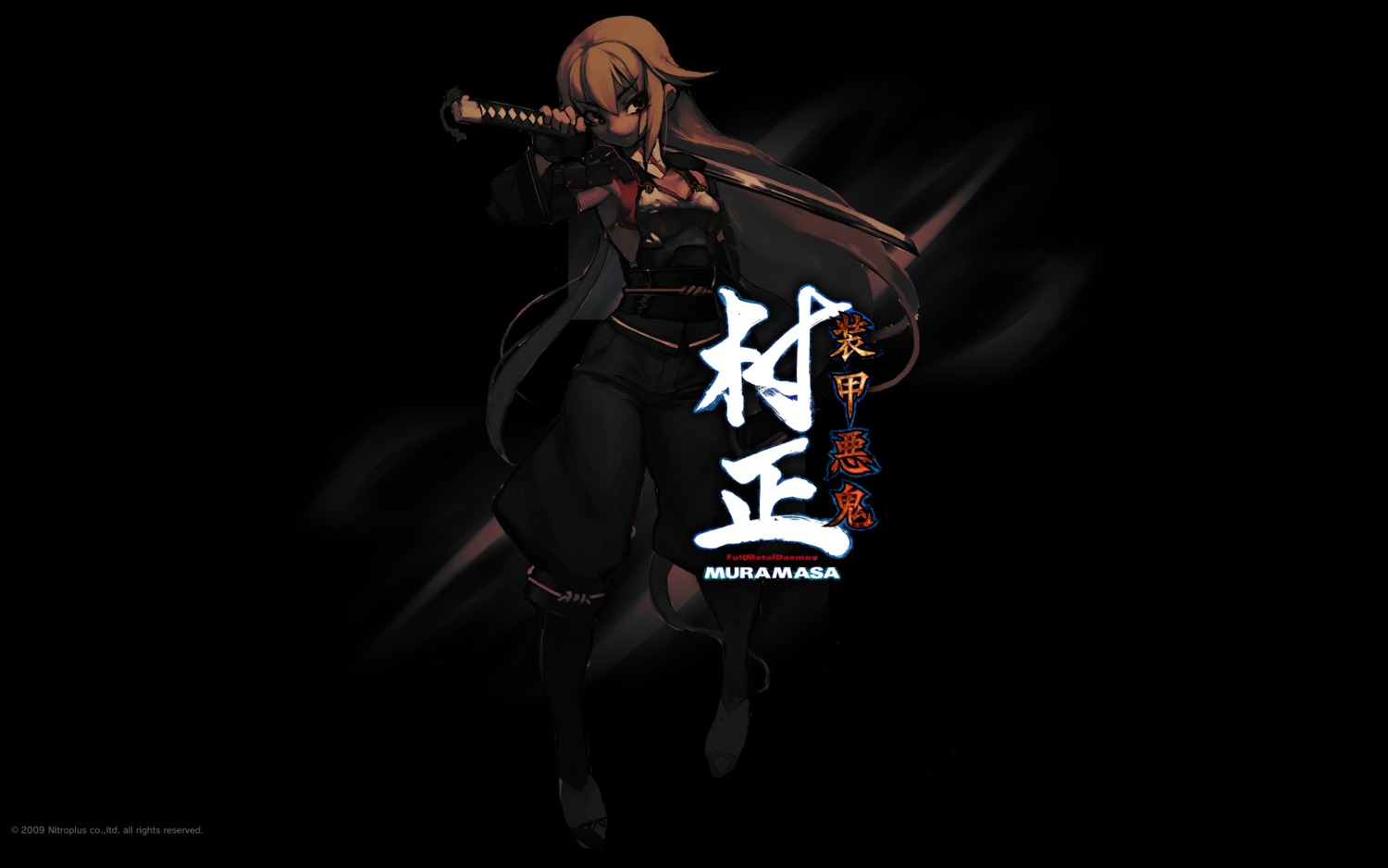 armor, ashikaga_chachamaru, full_metal_daemon_muramasa, japanese_clothes, namaniku_atk, nitroplus, sword, wallpaper