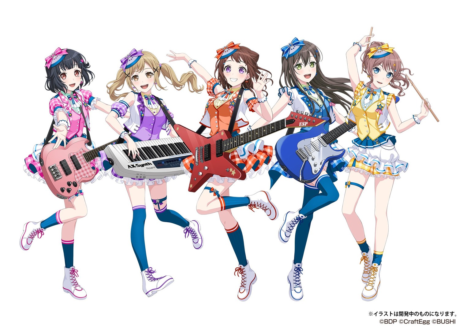 bang_dream!, garter, guitar, hanazono_tae, ichigaya_arisa, tagme, thighhighs, toyama_kasumi