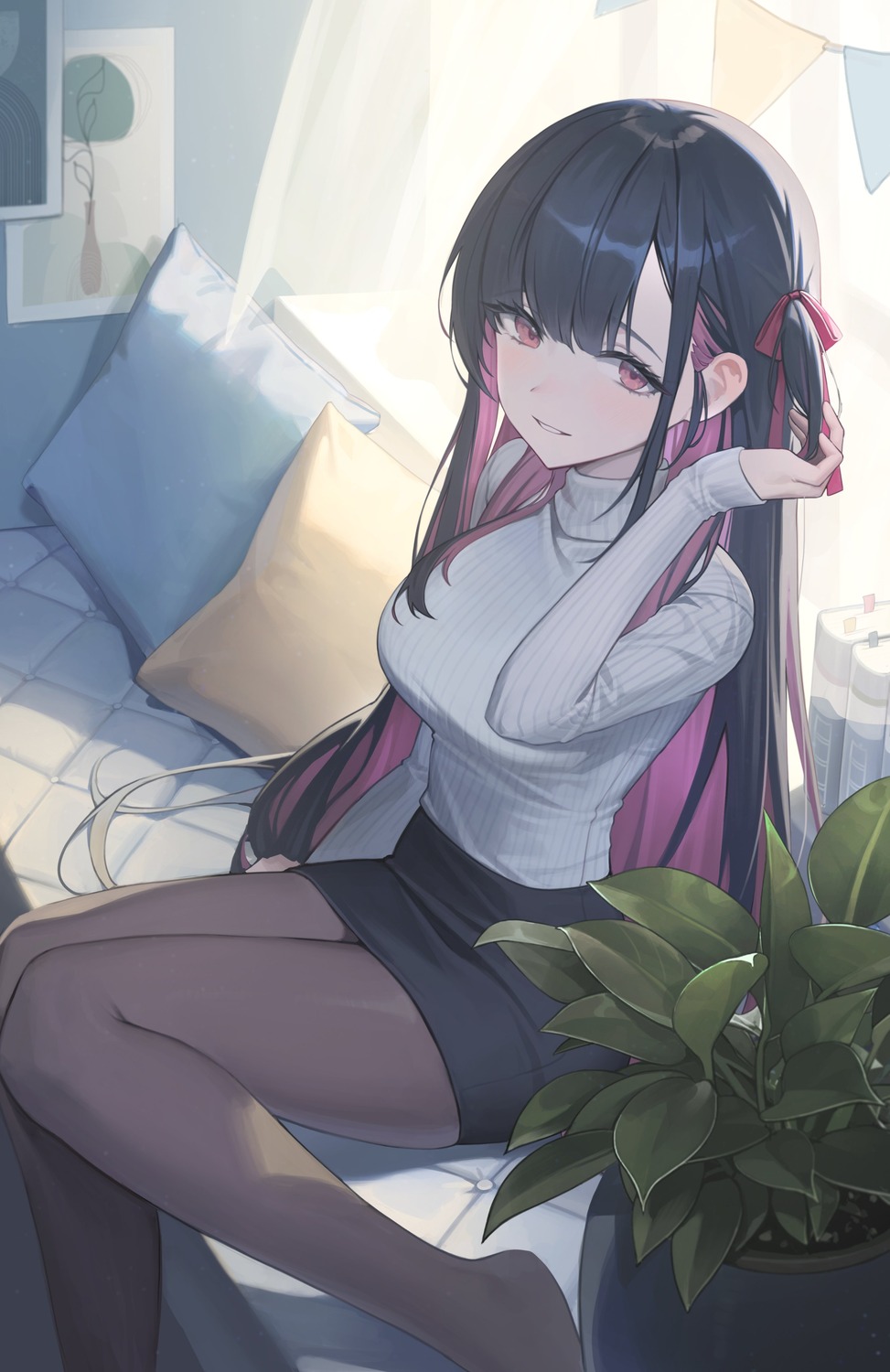 de_nim, jpeg_artifacts, pantyhose, sweater