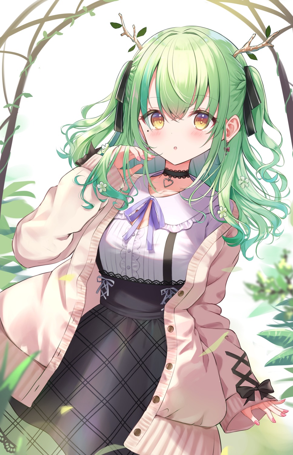 ceres_fauna, cleavage, hololive, hololive_english, horns, sweater, ustn