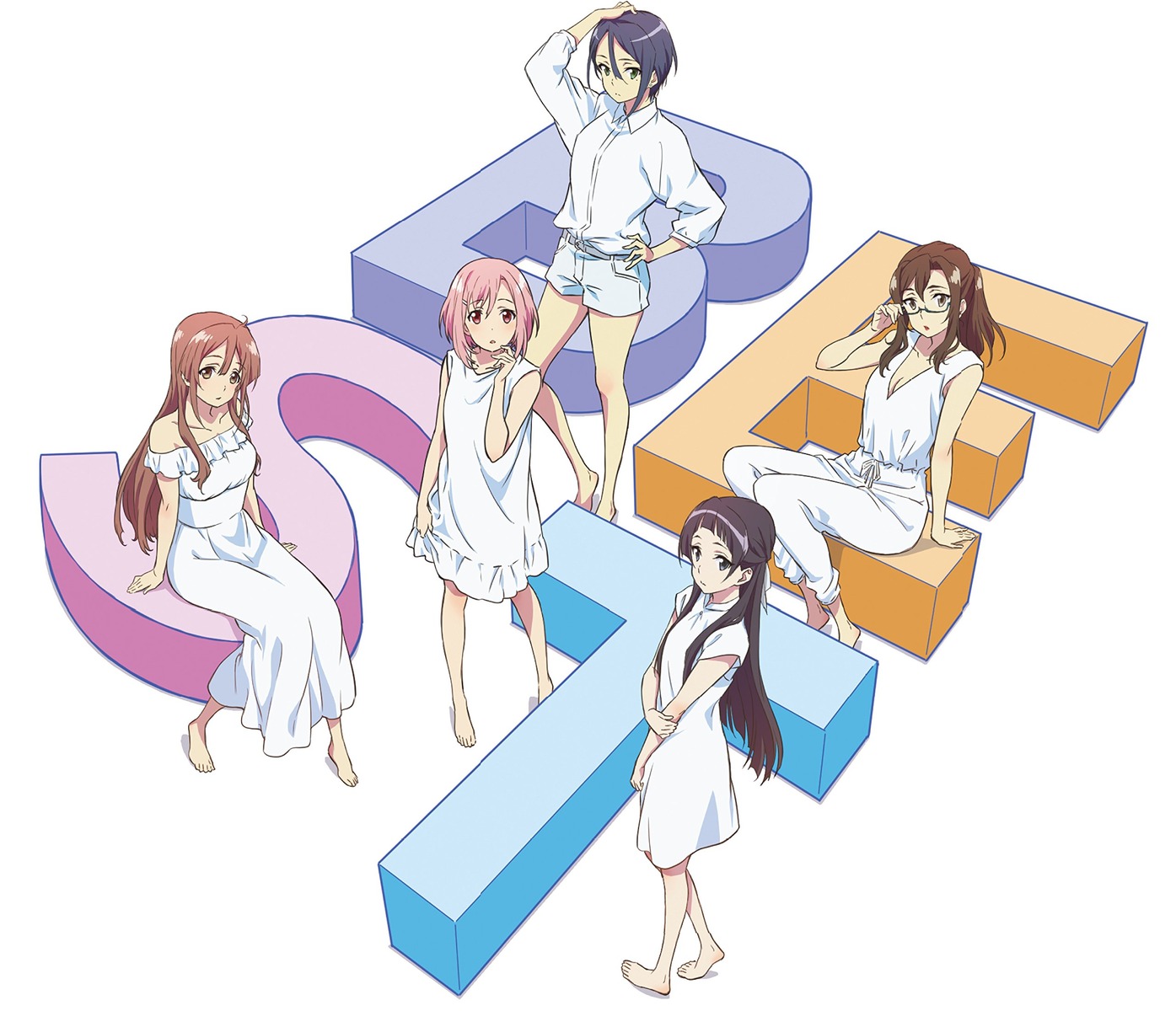 cleavage, disc_cover, dress, koharu_yoshino, kouzuki_sanae, megane, midorikawa_maki, no_bra