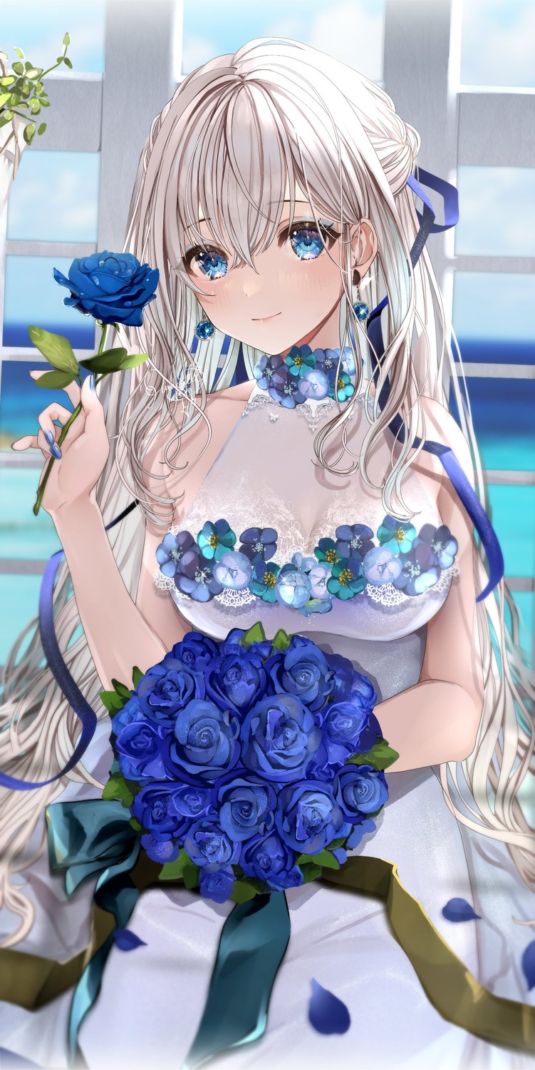 dress, no_bra, puracotte, see_through, wedding_dress