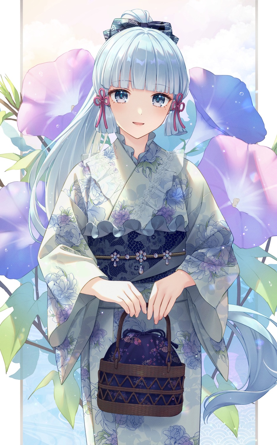 bshi_edayo, genshin_impact, kamisato_ayaka, kimono