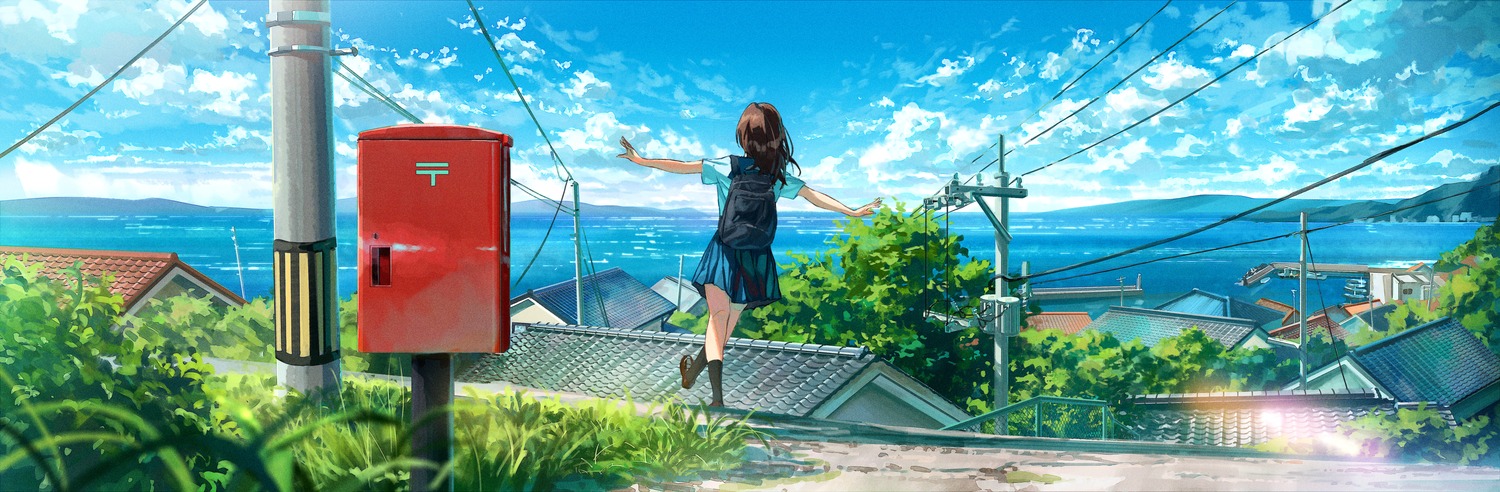 hayateluc, landscape, seifuku