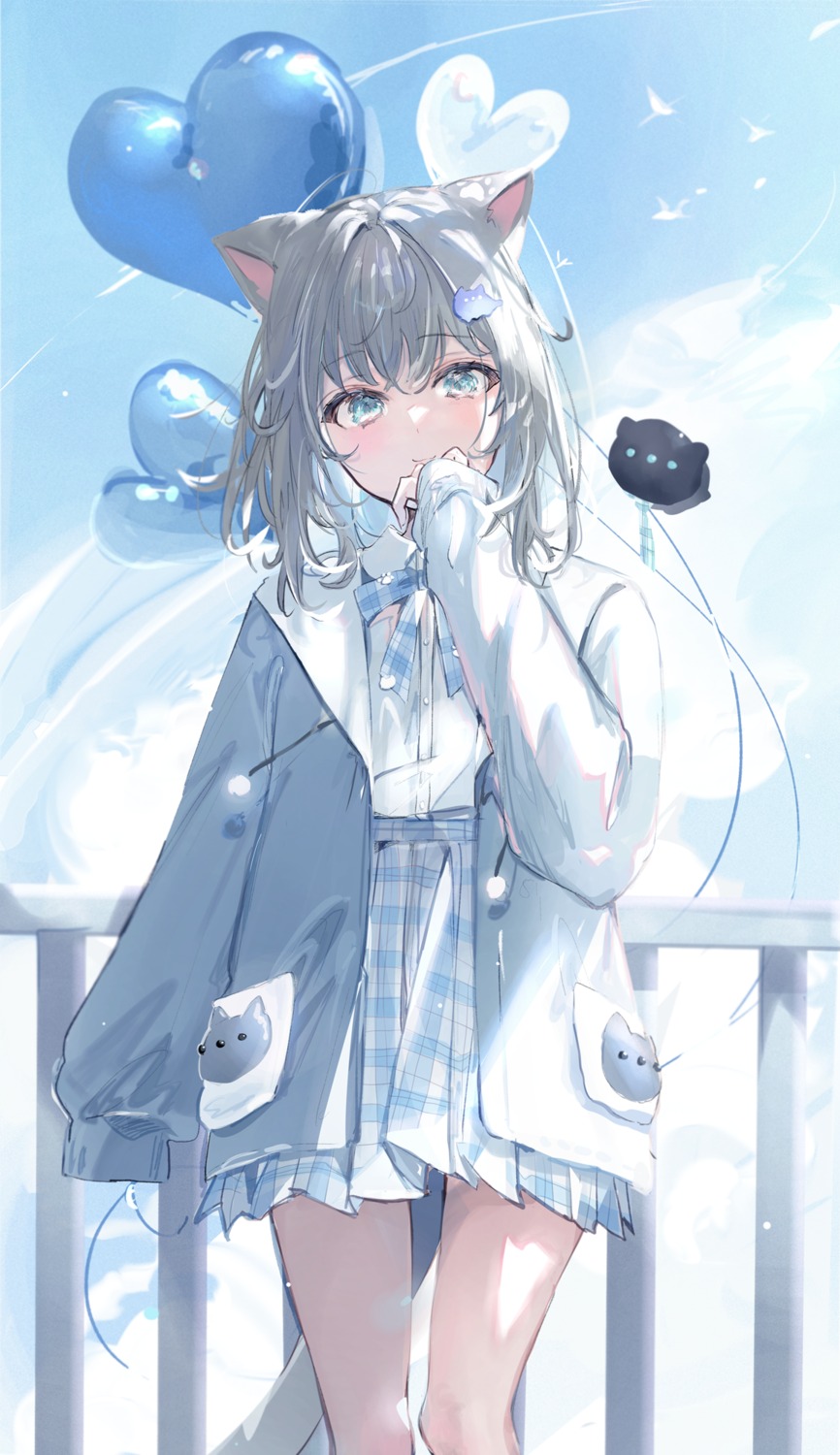 animal_ears, indie_virtual_youtuber, nacho_(amashiro_natsuki), nekomimi, seifuku, shia_job, tail