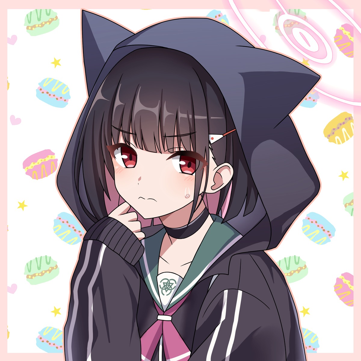animal_ears, blue_archive, halo, kyouyama_kazusa, nekomimi, seifuku, vector_(dmlddmld00)