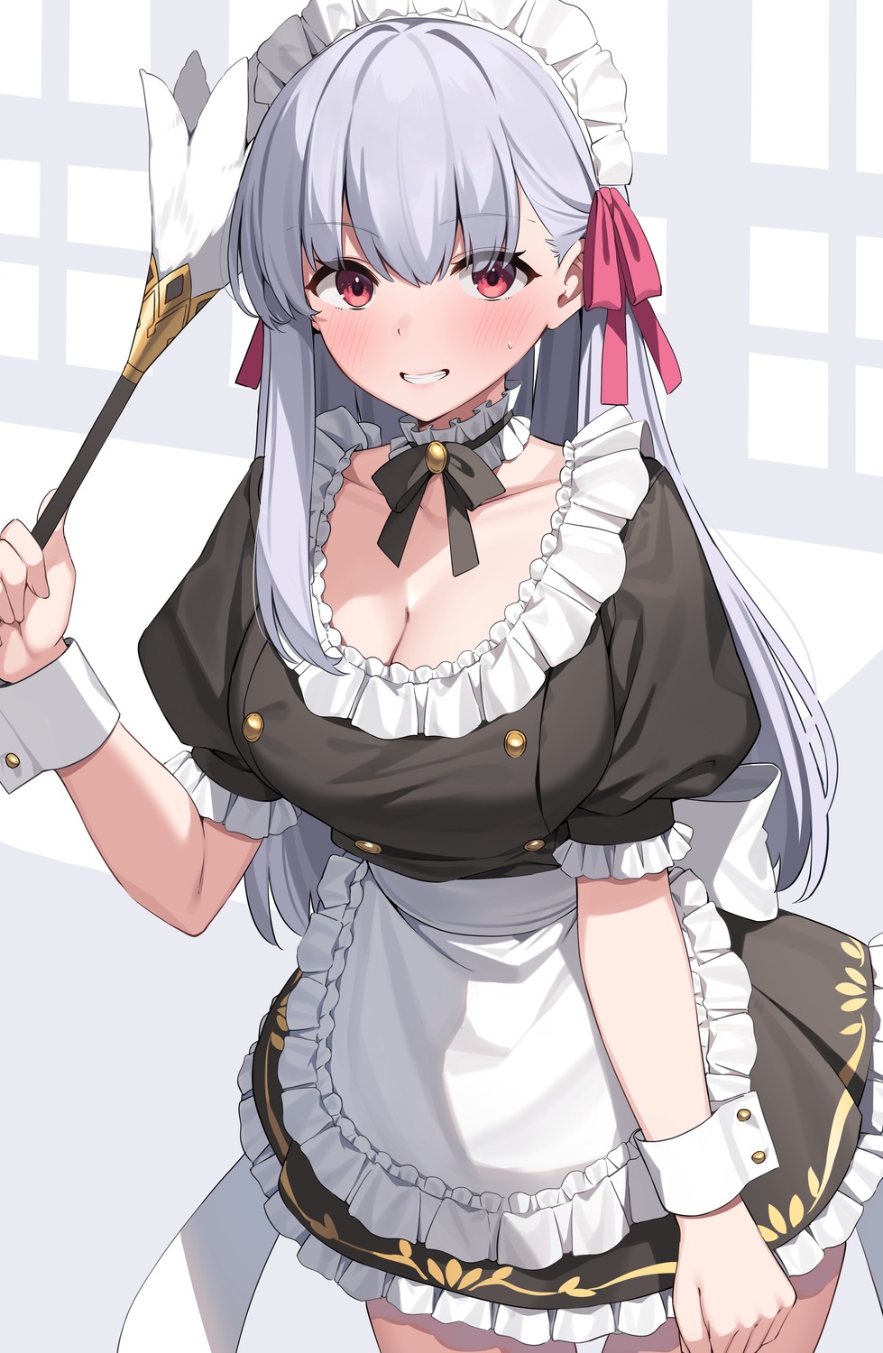 cleavage, fate/grand_order, kama_(fate), maid, suiroh