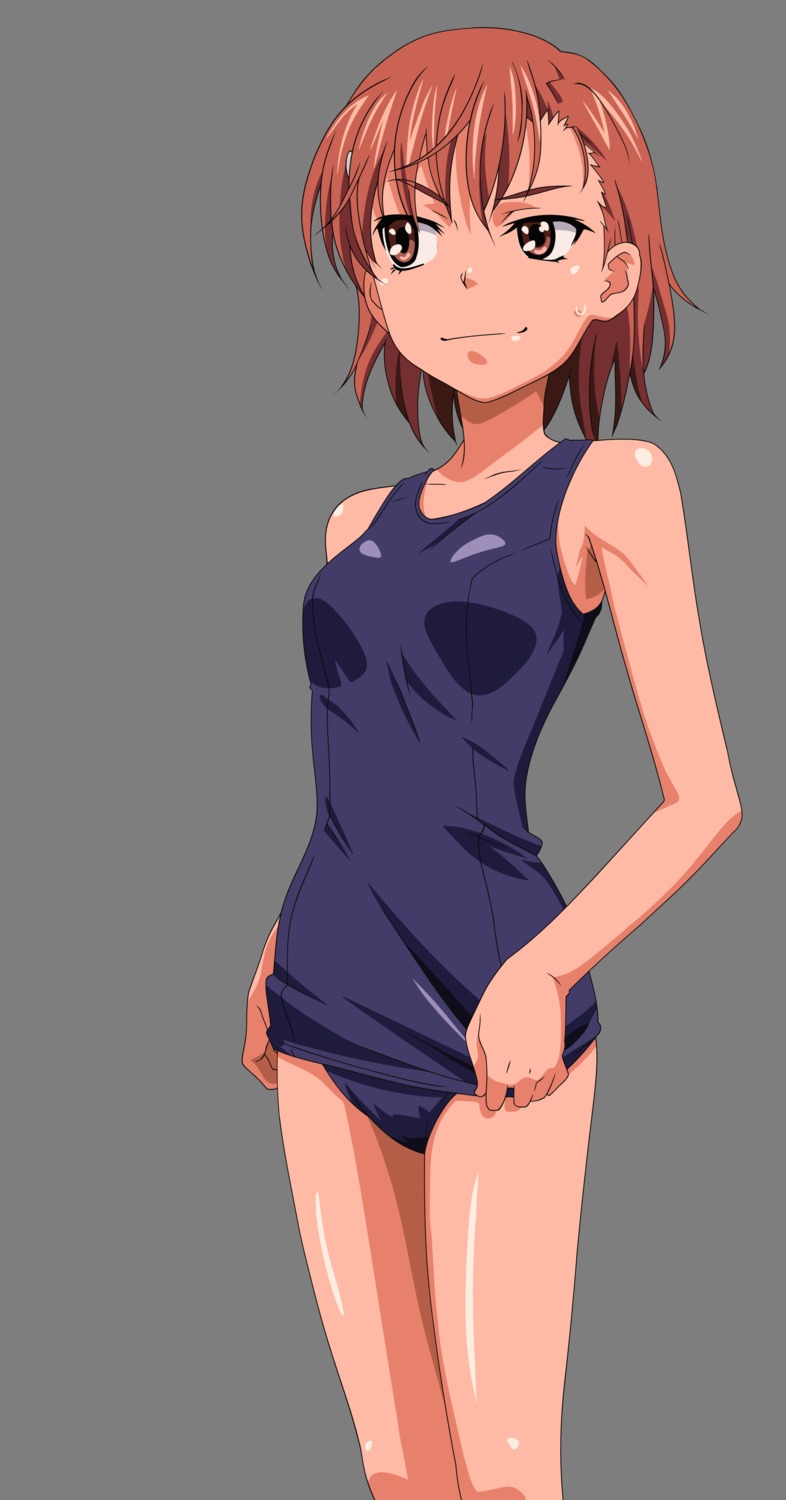 misaka_mikoto, murakami_yuu, school_swimsuit, swimsuits, toaru_majutsu_no_index, transparent_png, vector_trace