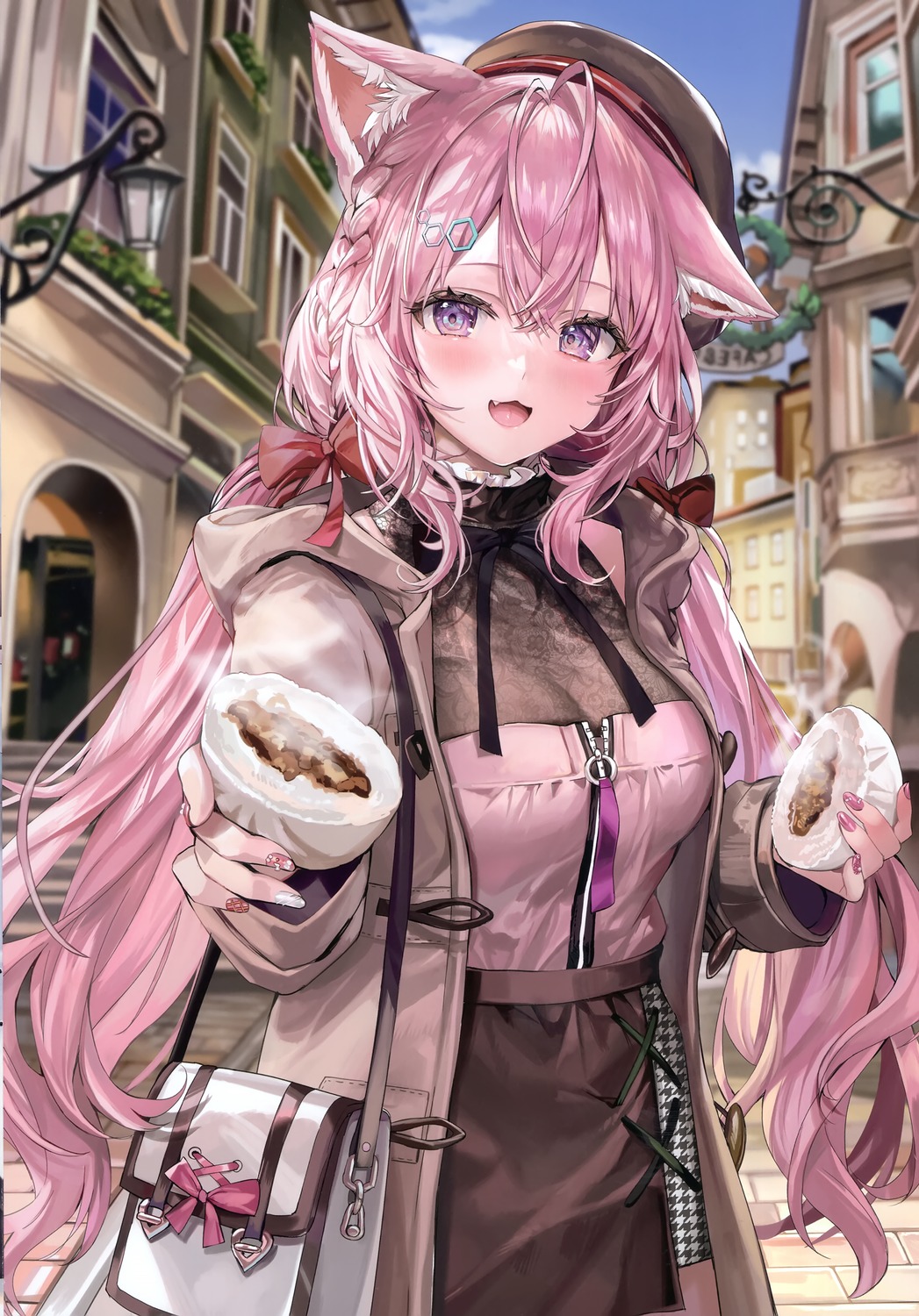 animal_ears, cleavage, hakui_koyori, hololive, momoko_(momopoco), sashimi_necoya, see_through