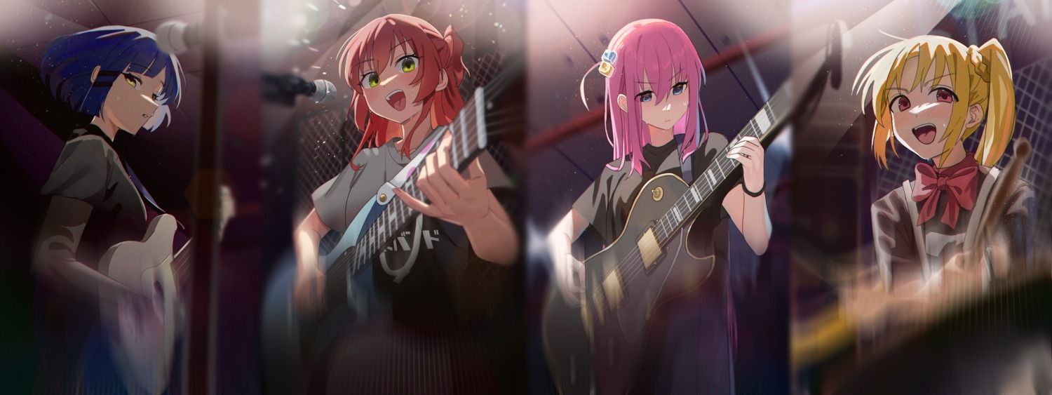 bocchi_the_rock!, gotou_hitori, guitar, ijichi_nijika, jiki_(gkdlfnzo1245), kita_ikuyo, yamada_ryou