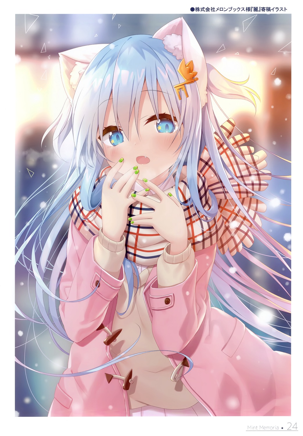 animal_ears, animal_herb, mint_(yano_mitsuki), nekomimi, seifuku, sweater, yano_mitsuki