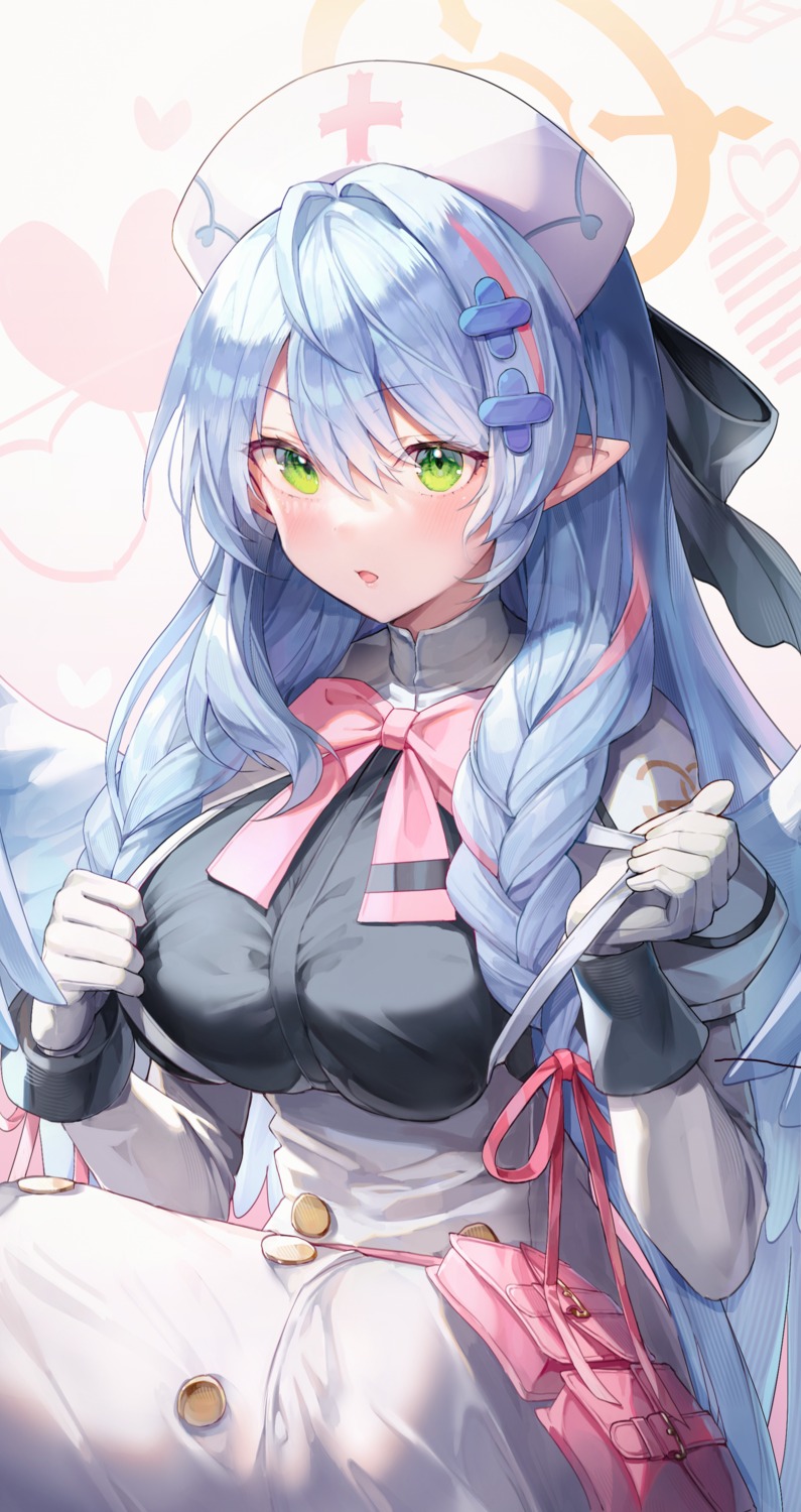 angel, aomori_mine, blue_archive, misyune, nurse, pointy_ears, wings
