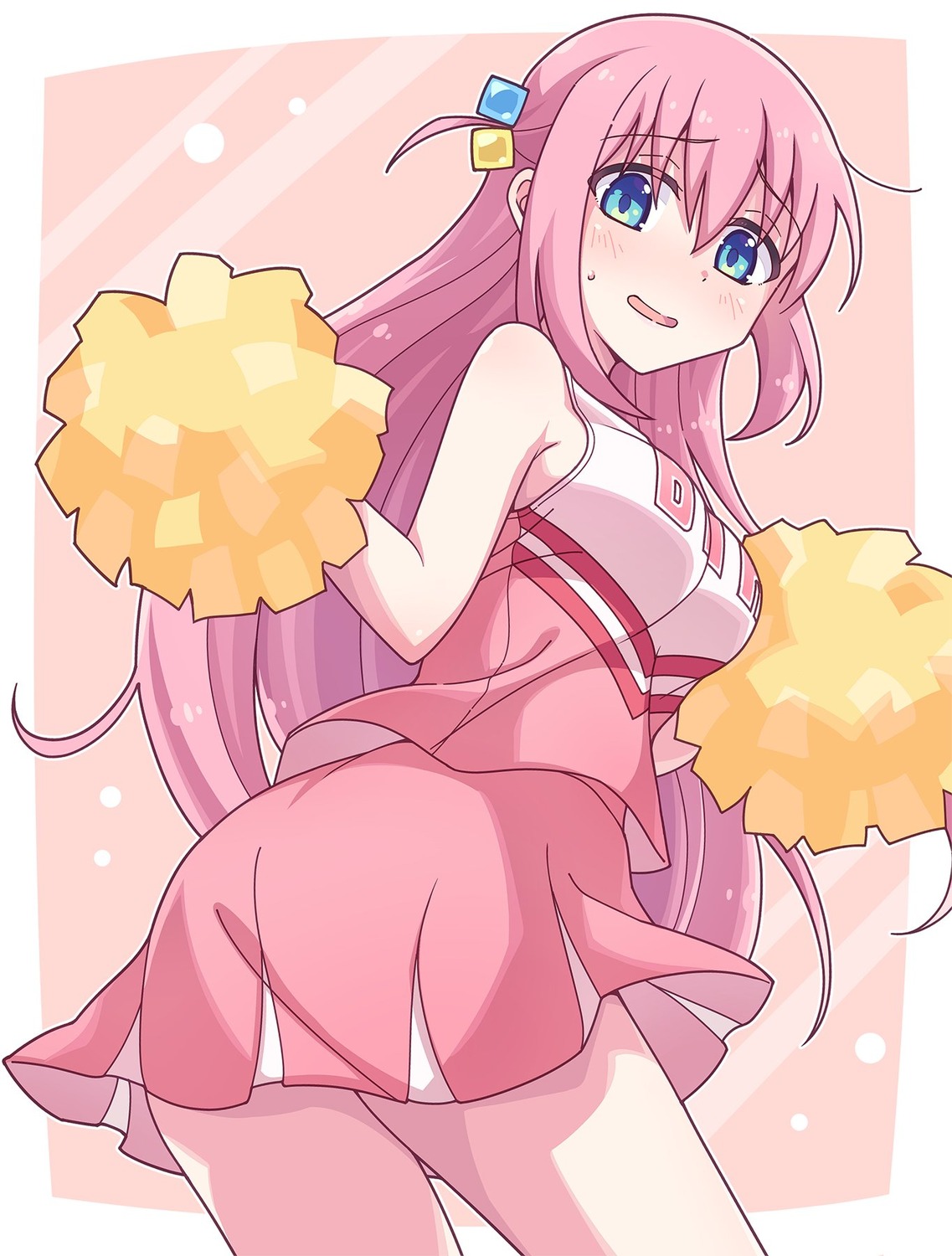 ass, bocchi_the_rock!, cheerleader, e20, gotou_hitori