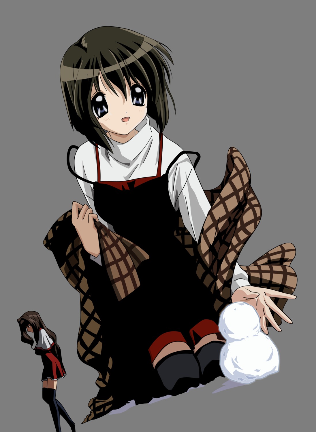 dress, kanon, misaka_kaori, misaka_shiori, seifuku, thighhighs, transparent_png, vector_trace