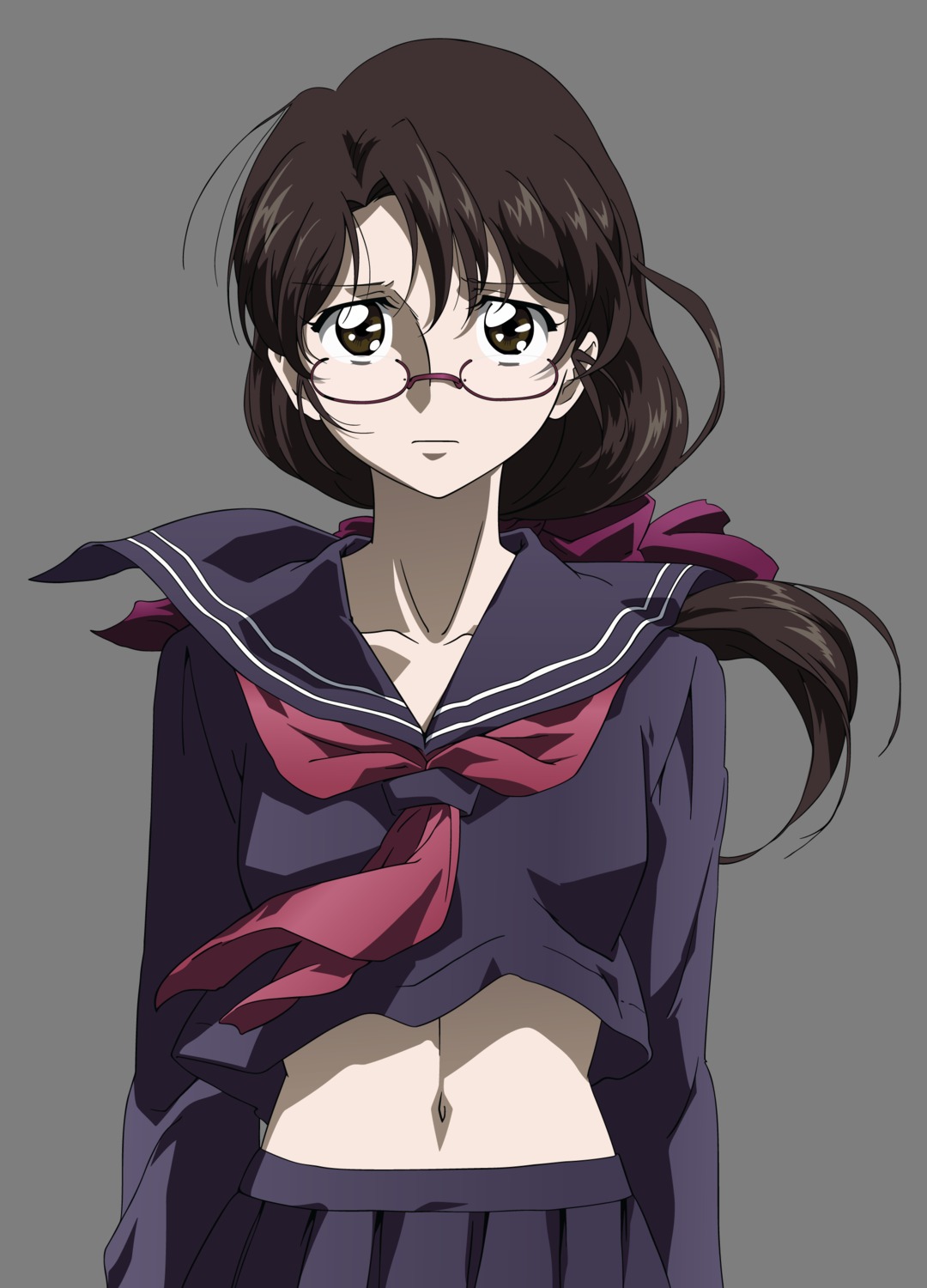 code-e, ebihara_chinami, megane, seifuku, transparent_png, vector_trace