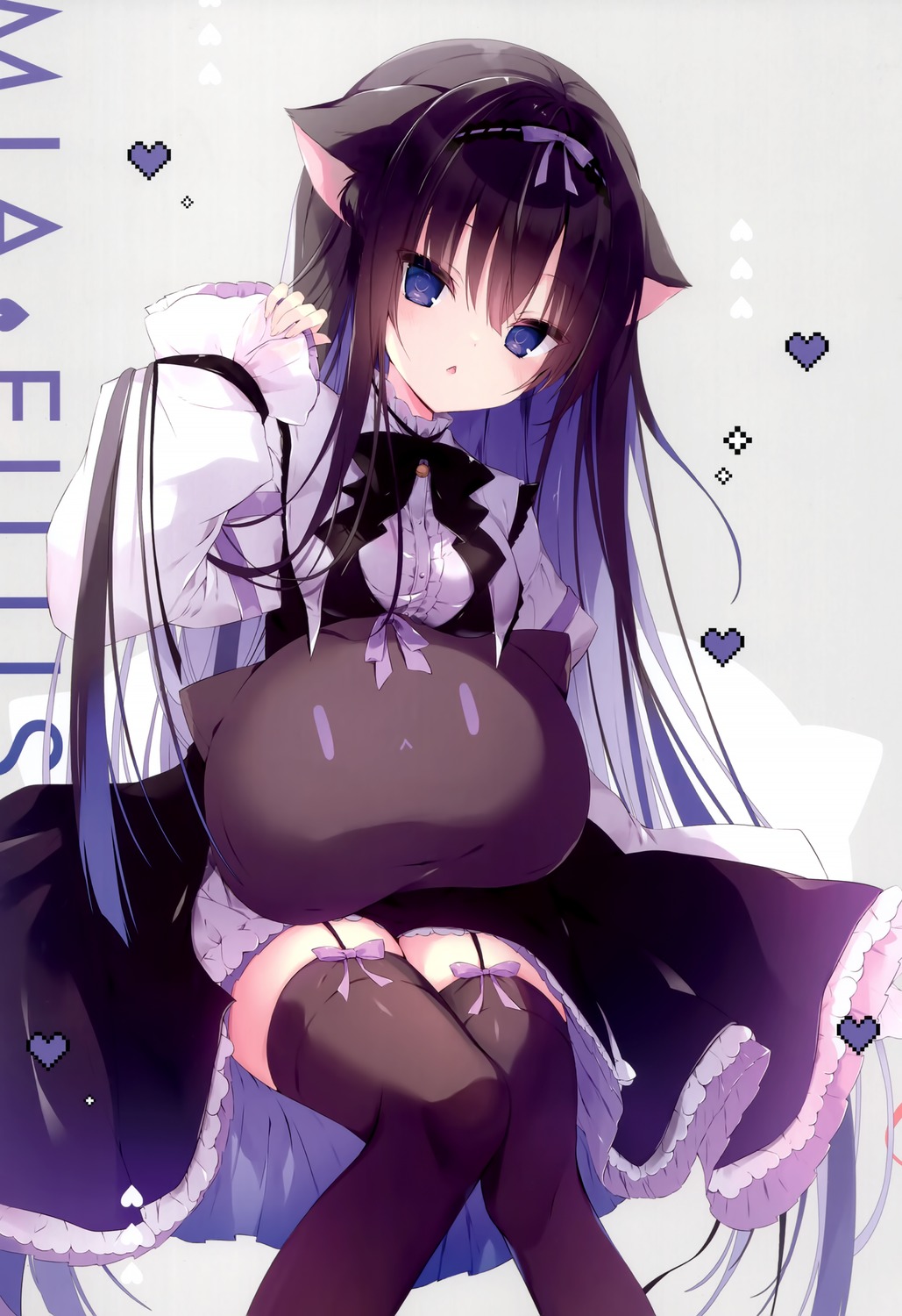 animal_ears, dress, muku_(apupop), nekomimi, stockings, thighhighs