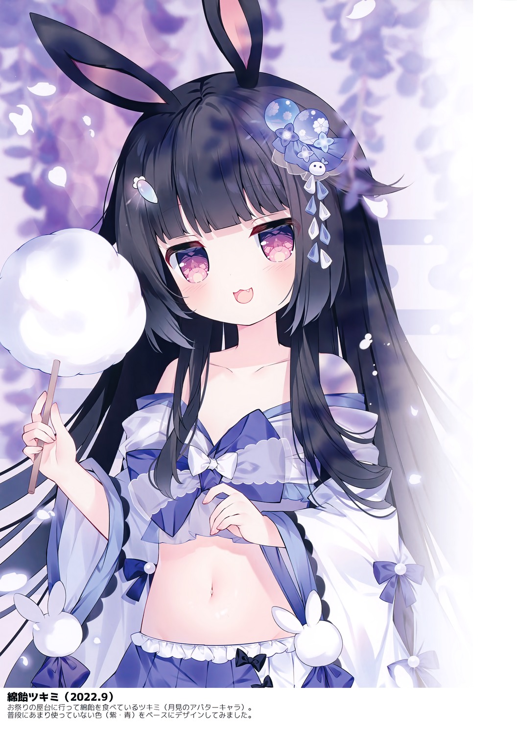 animal_ears, bunny_ears, japanese_clothes, tsukimi_(xiaohuasan)