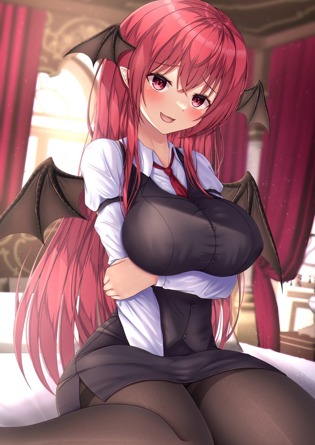 koakuma, pantyhose, reijing_etrn, touhou, wings