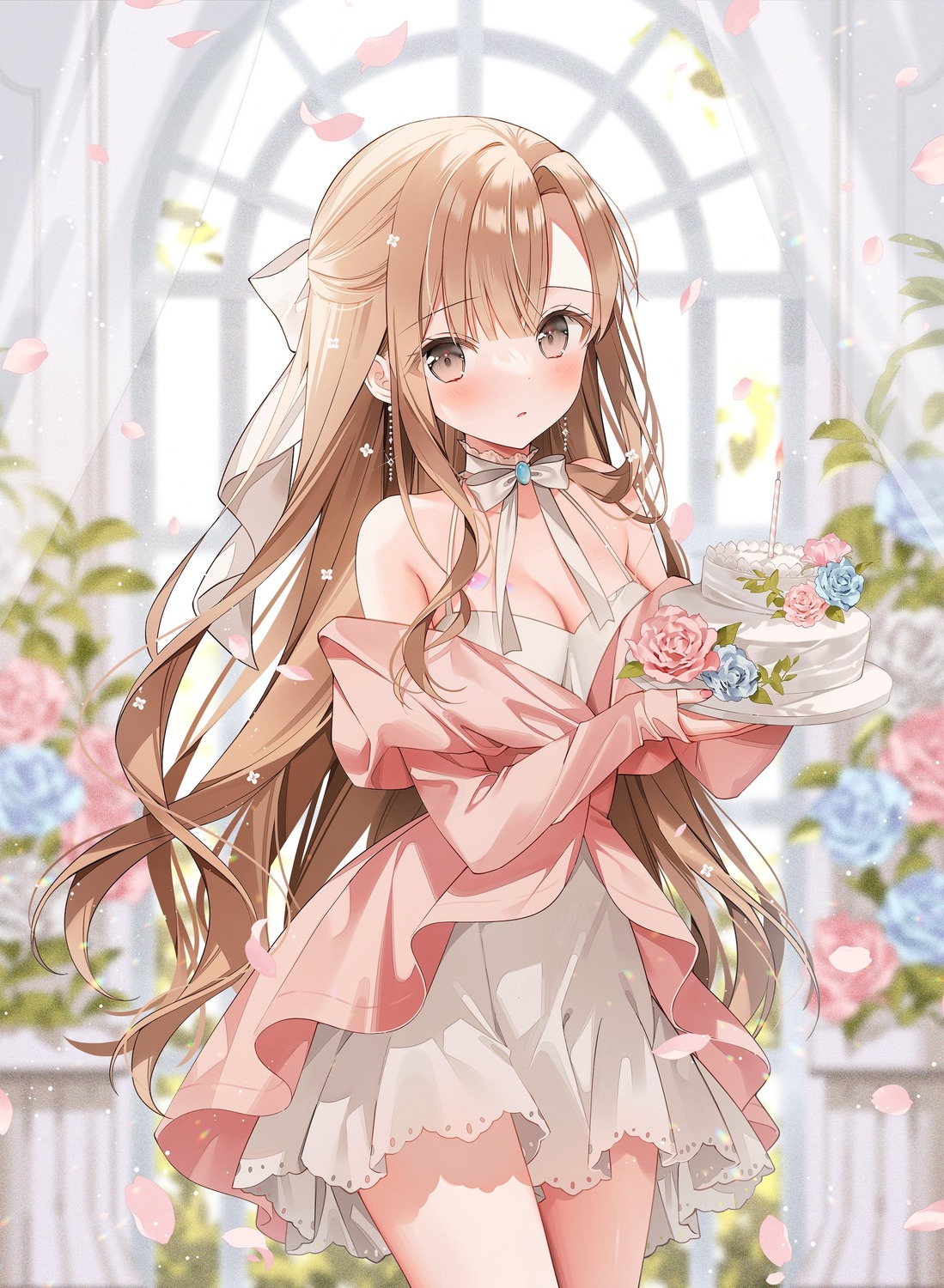 dress, indie_virtual_youtuber, lucienne_(vtuber), no_bra, weri