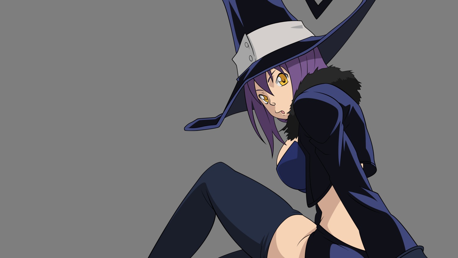 blair, soul_eater, thighhighs, transparent_png, vector_trace, witch