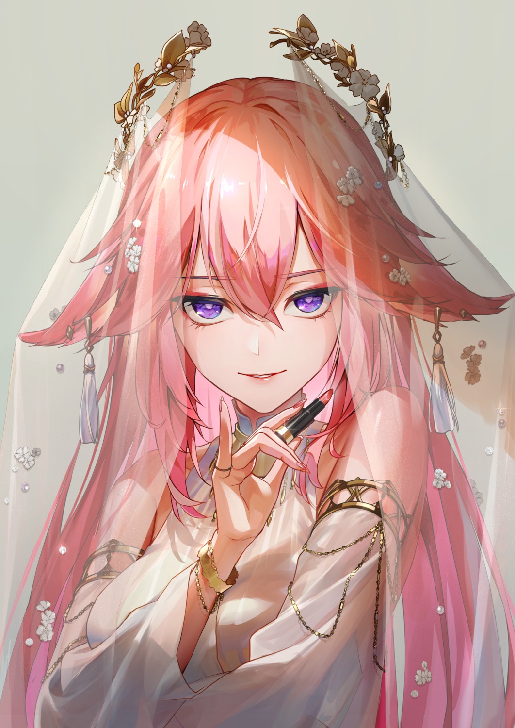 animal_ears, bibi_(obb_spl), genshin_impact, japanese_clothes, kitsune, see_through, yae_miko