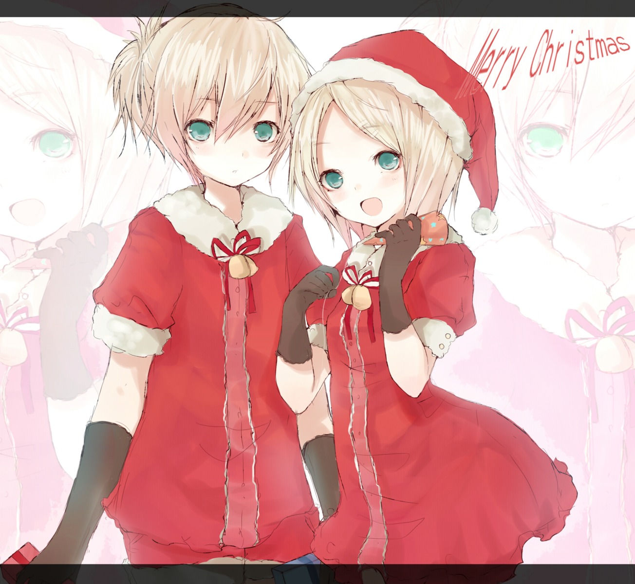 christmas, kagamine_len, kagamine_rin, tetsuo, vocaloid