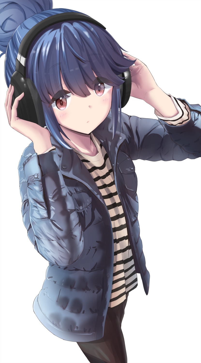 headphones, n2midori, shima_rin, yurucamp