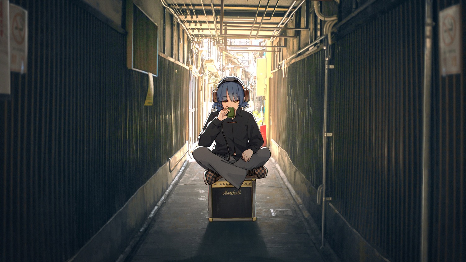 bocchi_the_rock!, headphones, jl_tan, photo, wallpaper, yamada_ryou