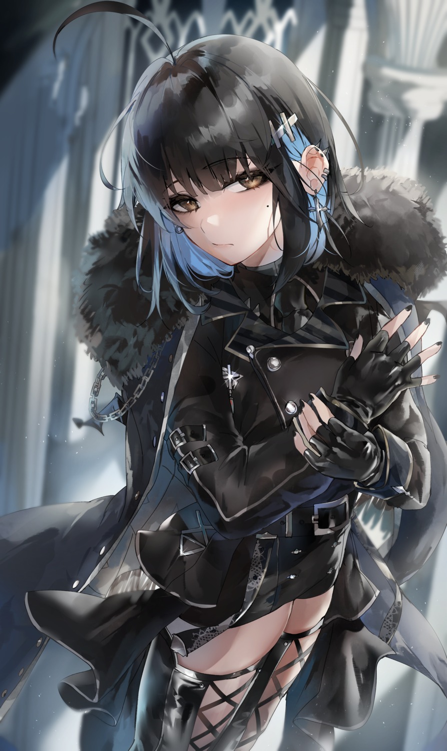 fishnets, irene_(kanniiepan), kanniiepan, thighhighs, uniform