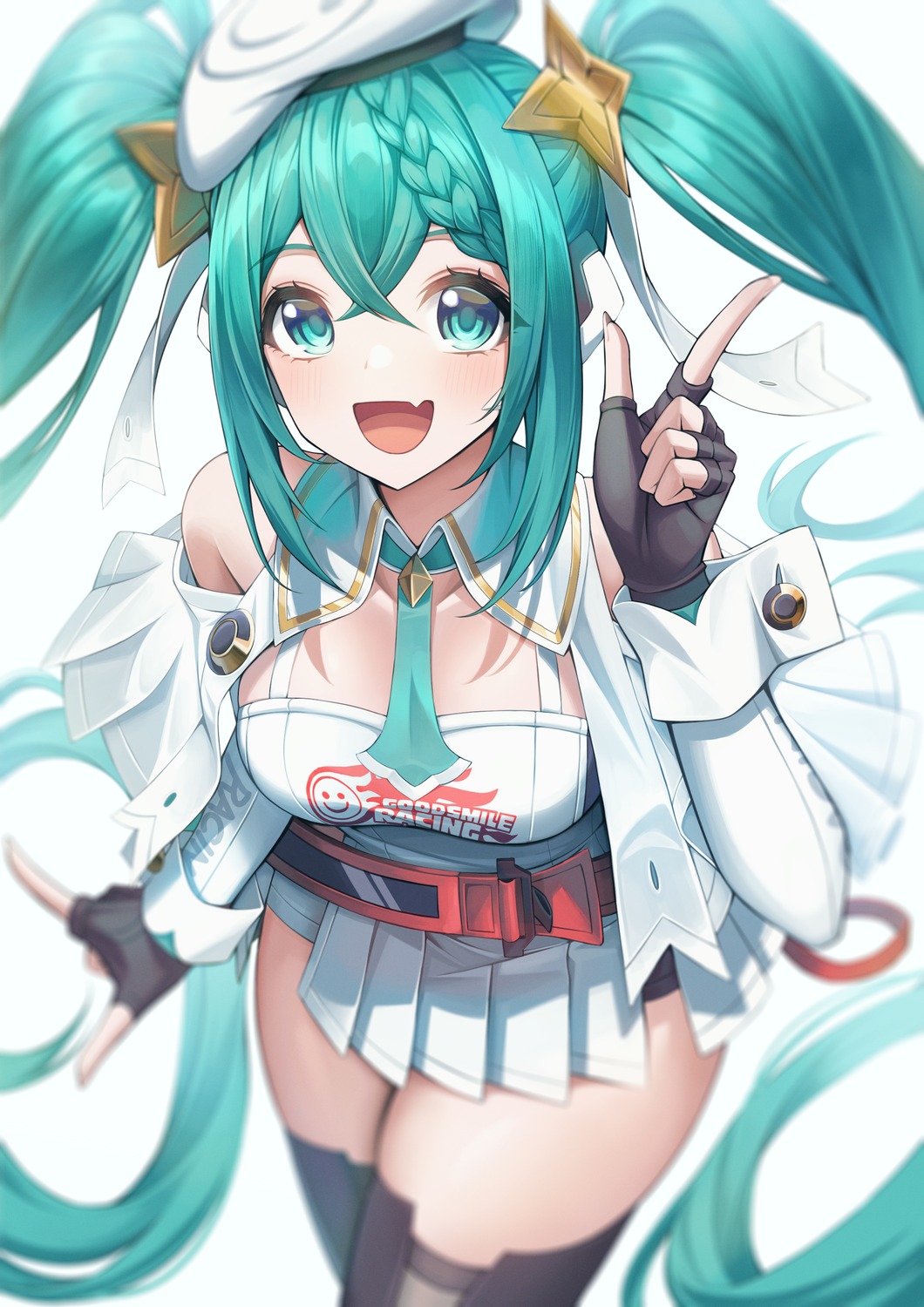 goodsmile_racing, hatsune_miku, racing_miku, sora_(men0105), thighhighs, vocaloid