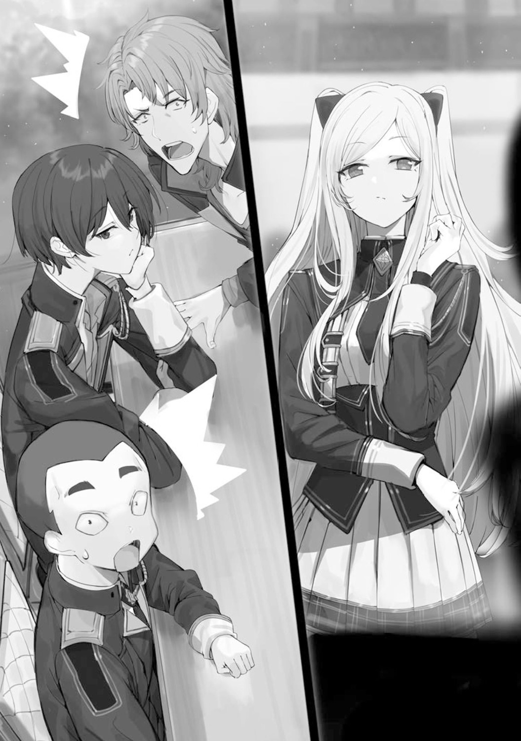 alexia_midgar, cid_kagenou, hyoro_gali, jaga_imo, kage_no_jitsuryokusha_ni_naritakute!, monochrome, touzai, uniform