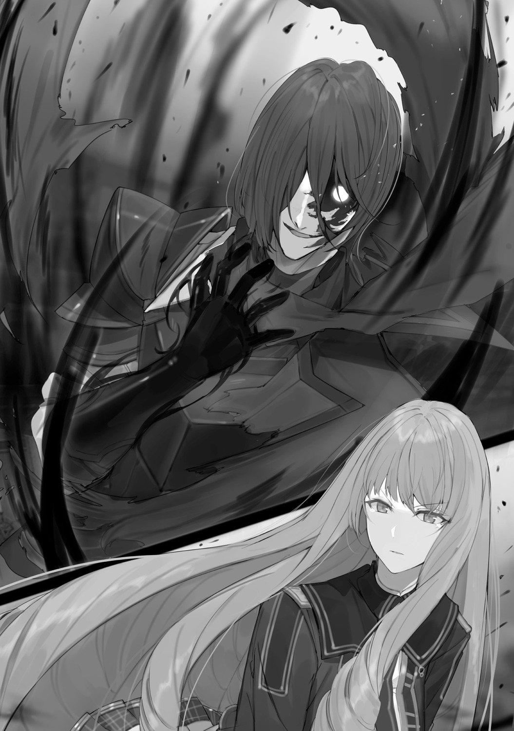 cid_kagenou, kage_no_jitsuryokusha_ni_naritakute!, monochrome, rose_oriana, touzai, uniform