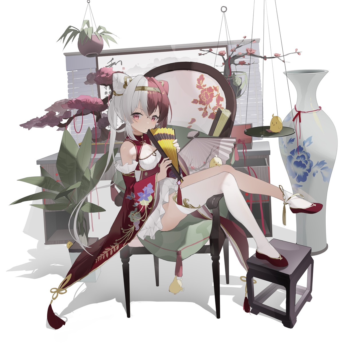 asian_clothes, azur_lane, chao_ho_(azur_lane), kelemi_mi, manjuu_(azur_lane), thighhighs