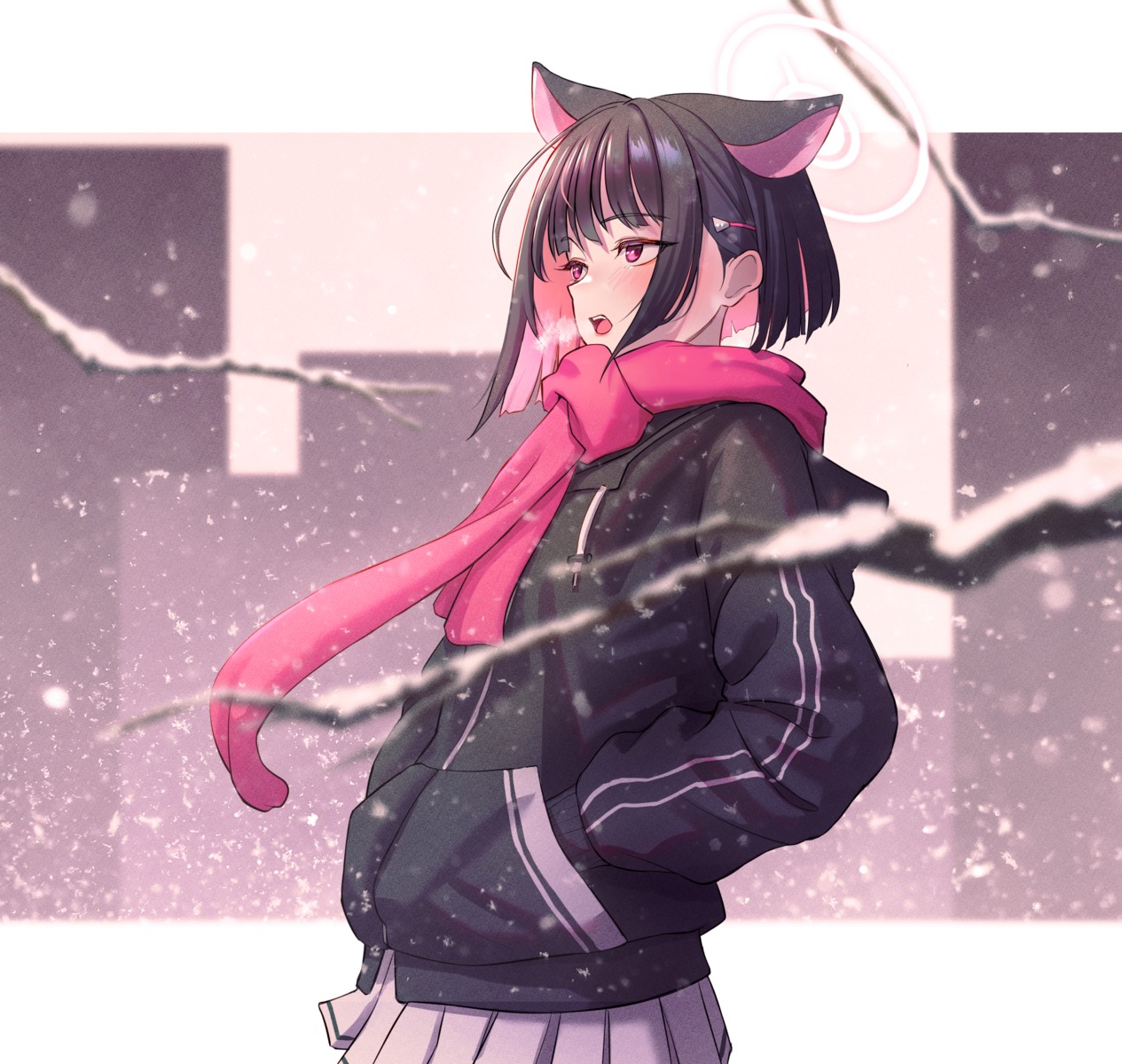 animal_ears, blue_archive, halo, kyouyama_kazusa, nekomimi, nyanom, seifuku