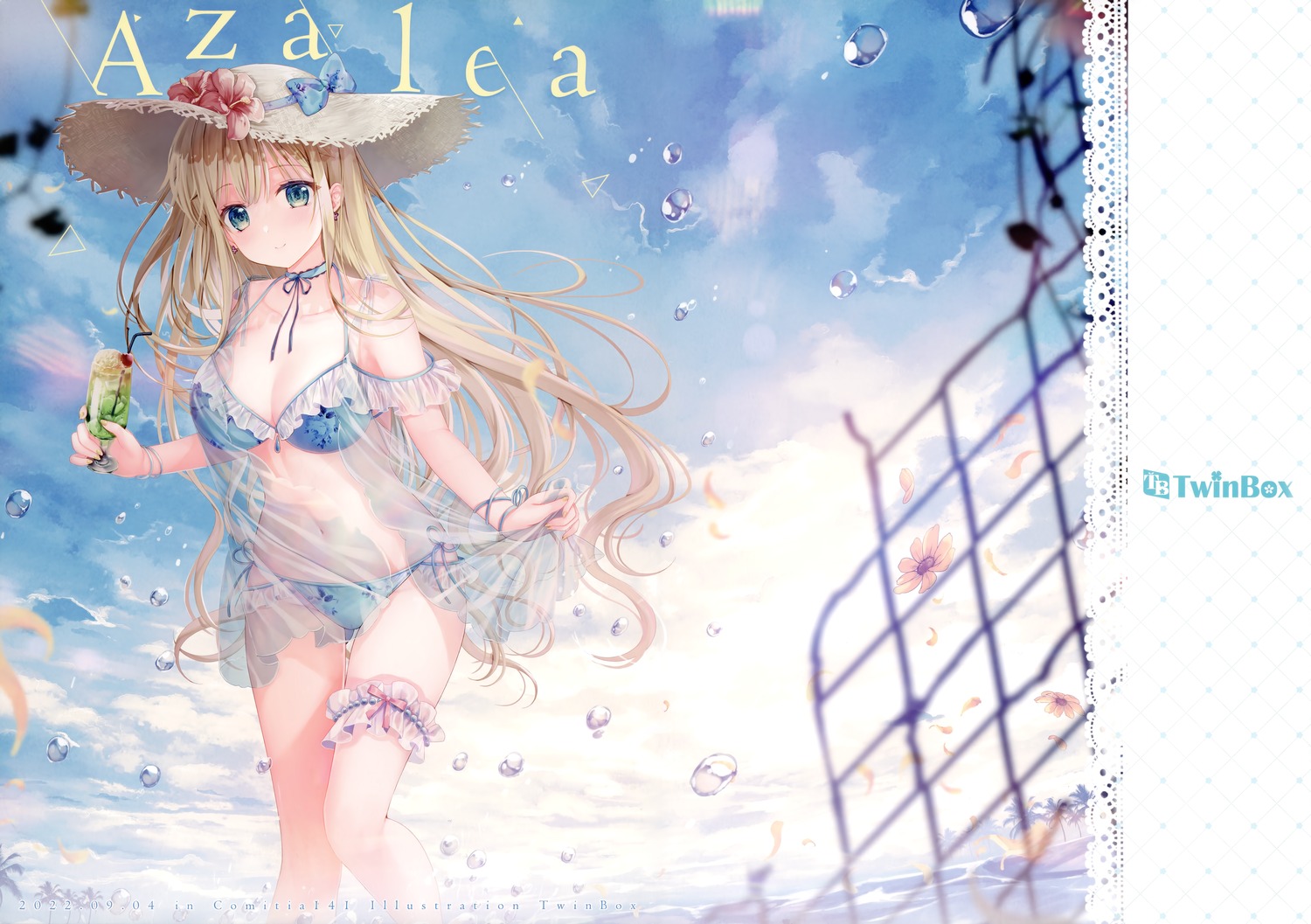bikini, garter, inagaki_minami, see_through, skirt_lift, swimsuits, twinbox, twinbox_(circle)
