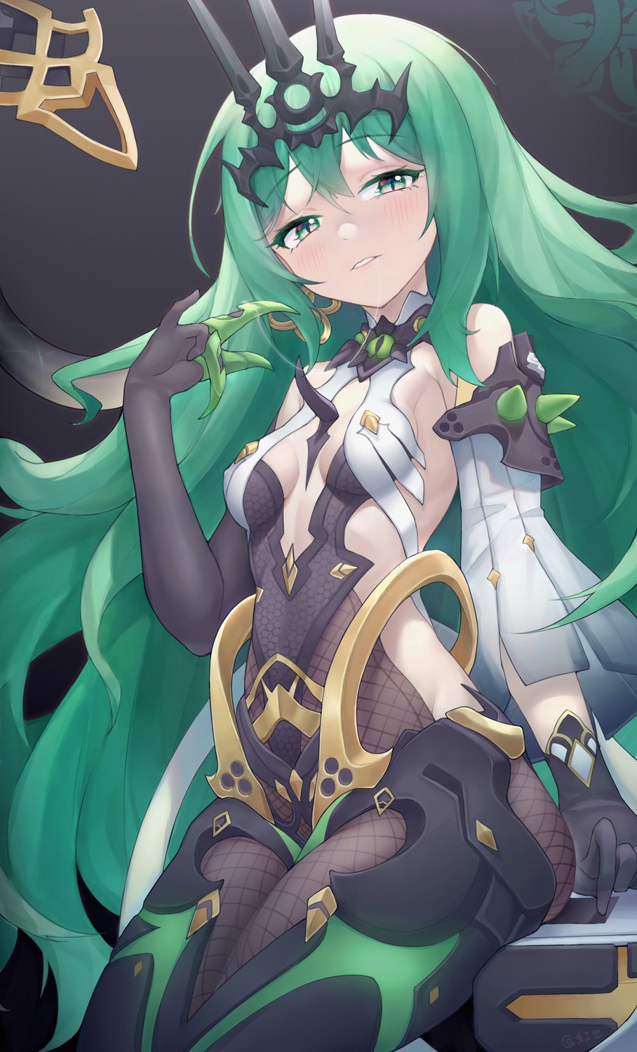 benghuai_xueyuan, bodysuit, fishnets, hongshi_(13234456009), honkai_impact, mobius_(honkai_impact), no_bra