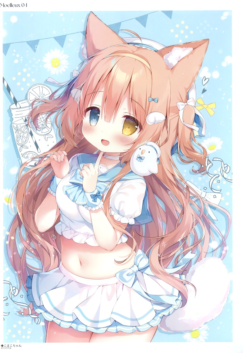 animal_ears, cheerleader, heterochromia, mochi_peach, momozu_komamochi, tail
