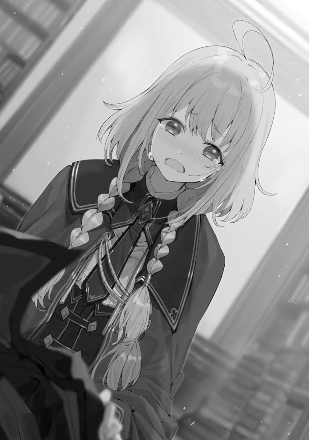 kage_no_jitsuryokusha_ni_naritakute!, lutheran_barnett, monochrome, sherry_barnett, touzai, uniform