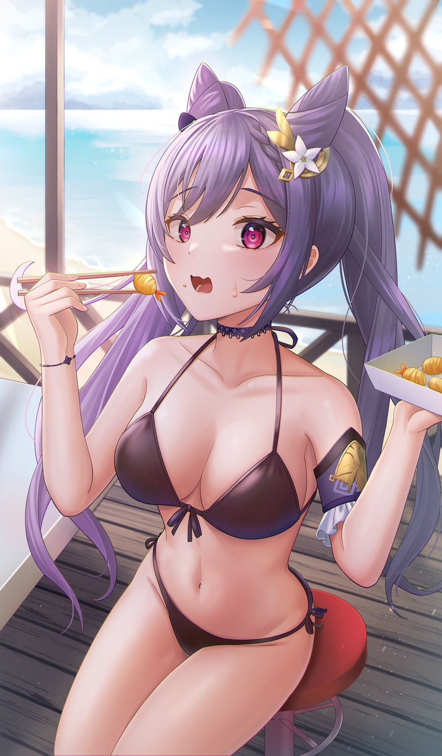 bikini, genshin_impact, keqing, subob, swimsuits