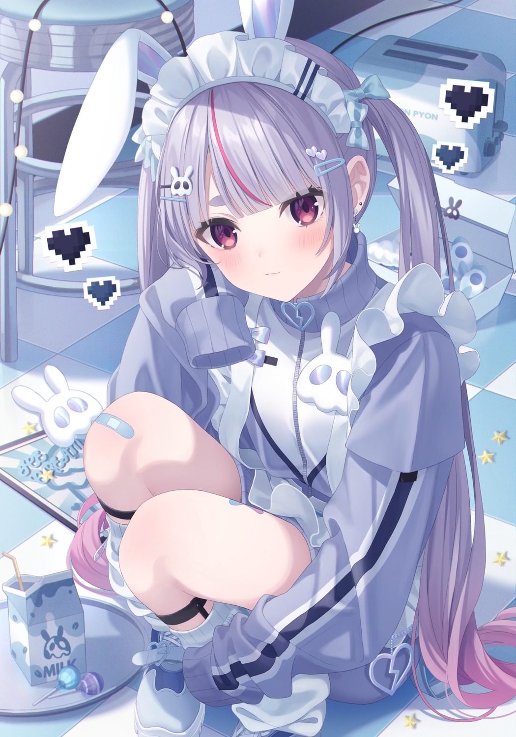 animal_ears, bandaid, bunny_ears, cattleya_regina_games, jimmy, maid, tosaki_mimi, vspo!