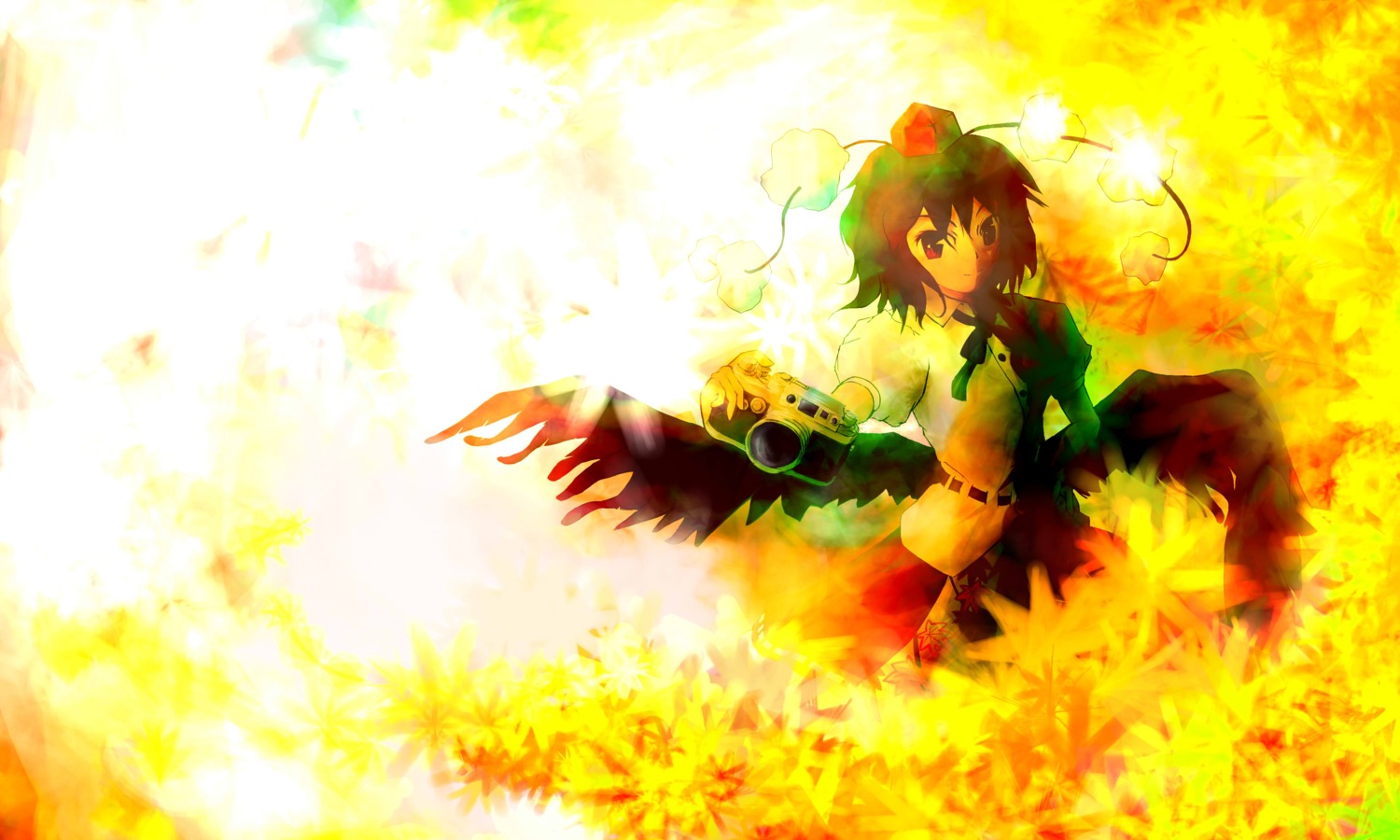 fu_kka, shameimaru_aya, touhou, wings